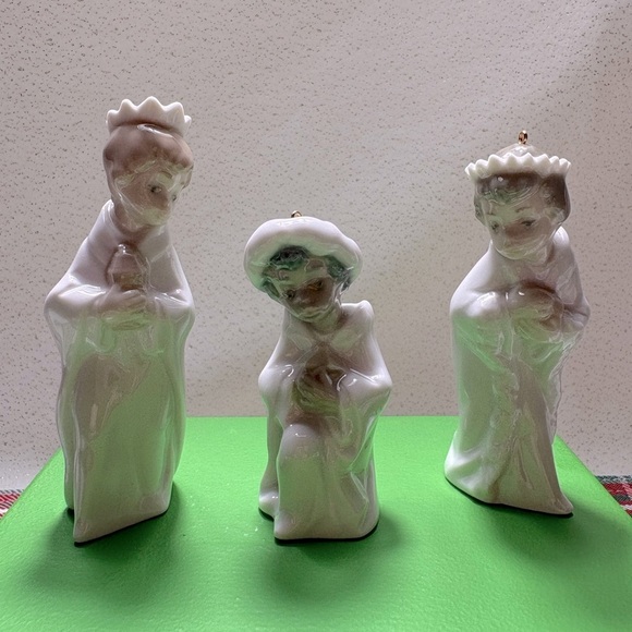 Lladro Porcelain Ornaments Nativity Mini Reyes 3 Wise Men Vintage Daisa In Box